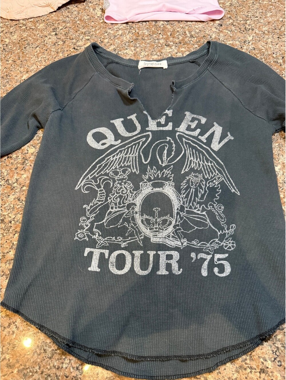 Free People Daydreamer Queen Tour '75 Long Sleeve Thermal Shirt sz S